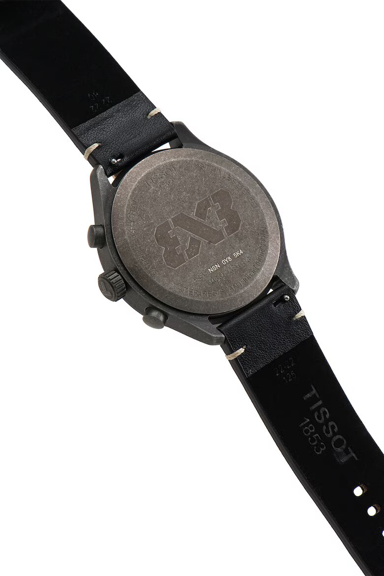 Tissot Часовник с хронограв и сменяеми каишки Черен