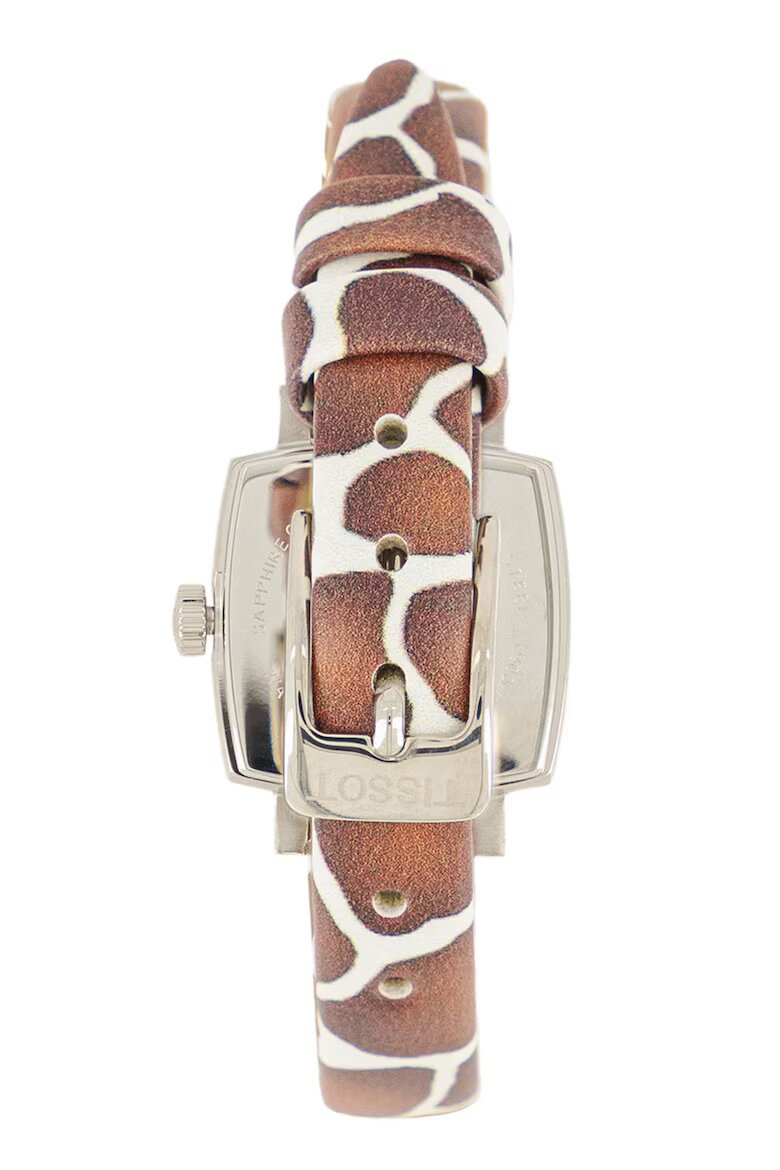 Tissot Часовник с каишка с щампа Бял/Кафяв