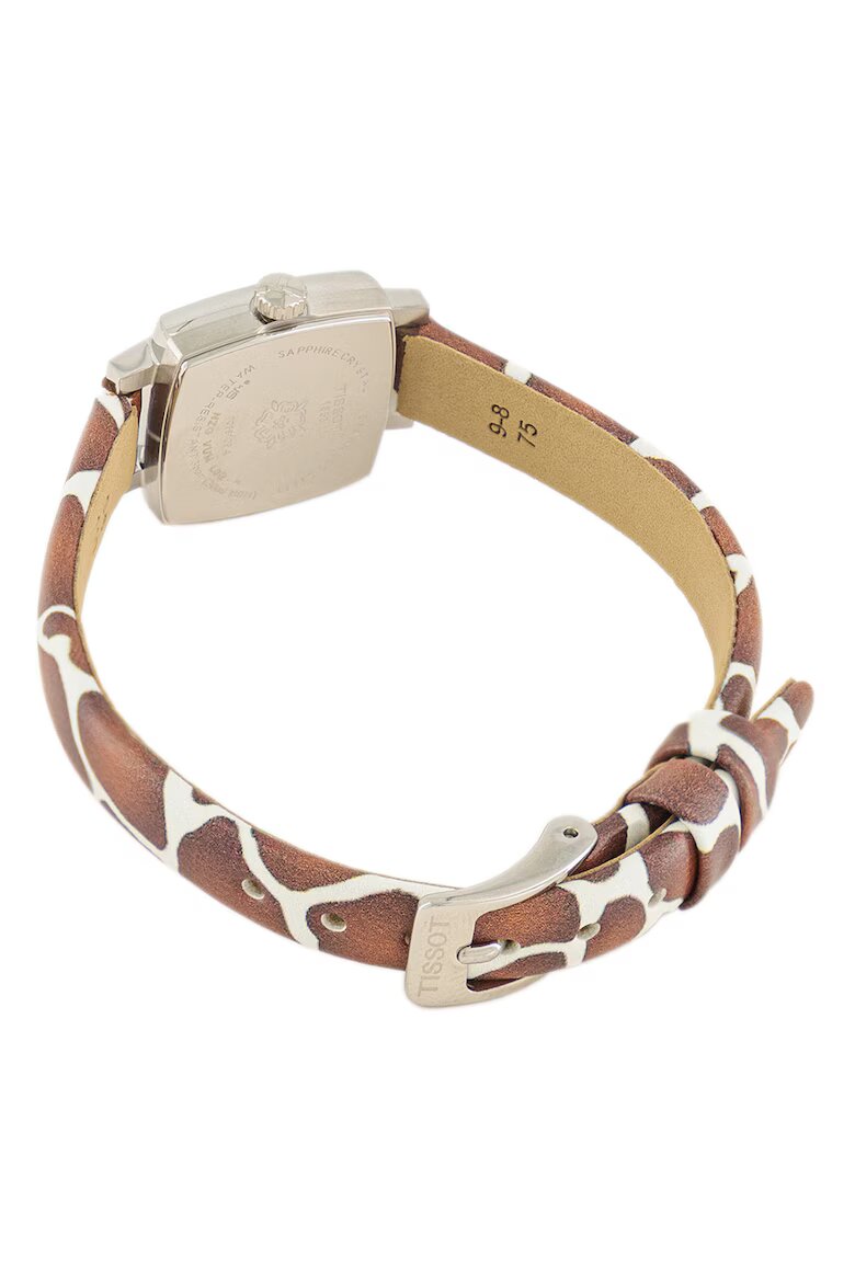 Tissot Часовник с каишка с щампа Бял/Кафяв