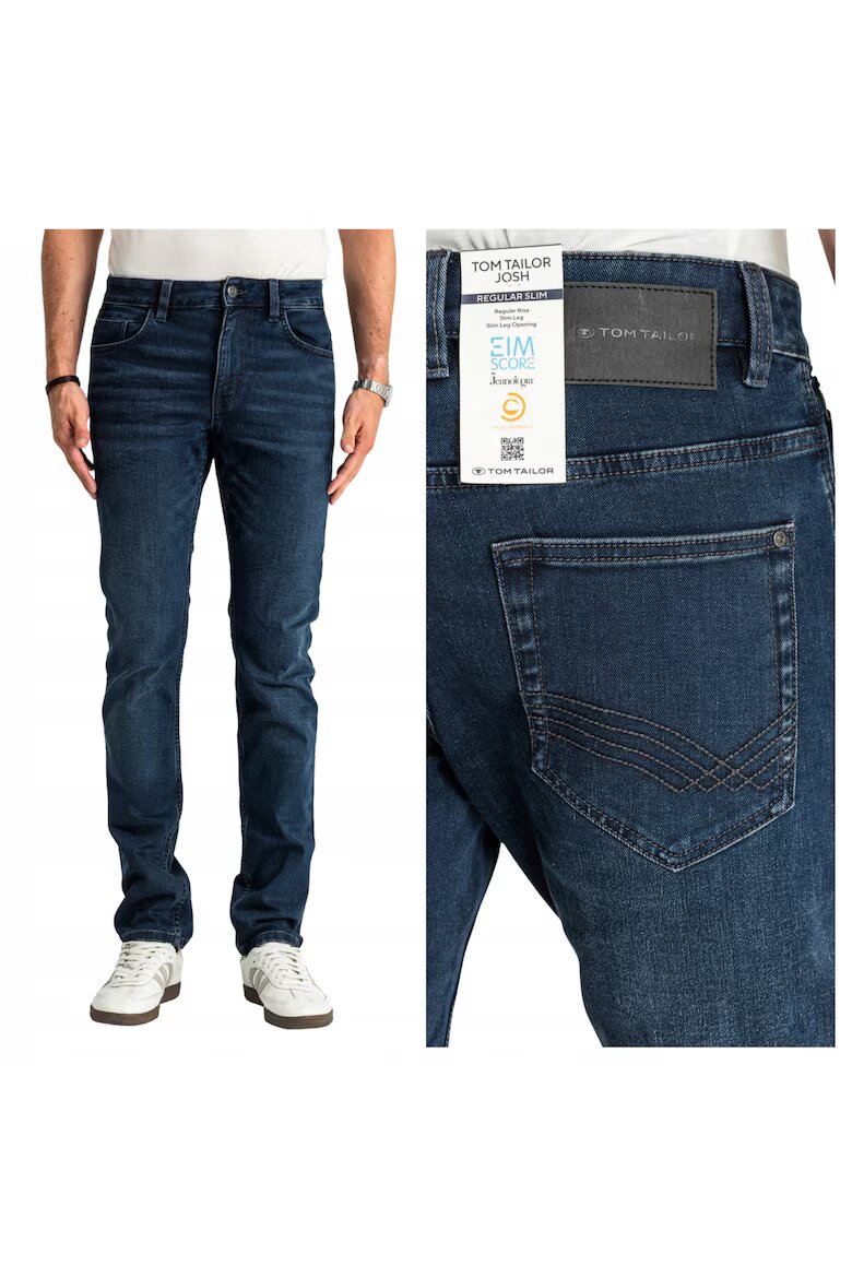 Tom Tailor Мъжки дънки Josh Slim Fit Средна талия Цип Дълги 5 джоба Памук L36 Син