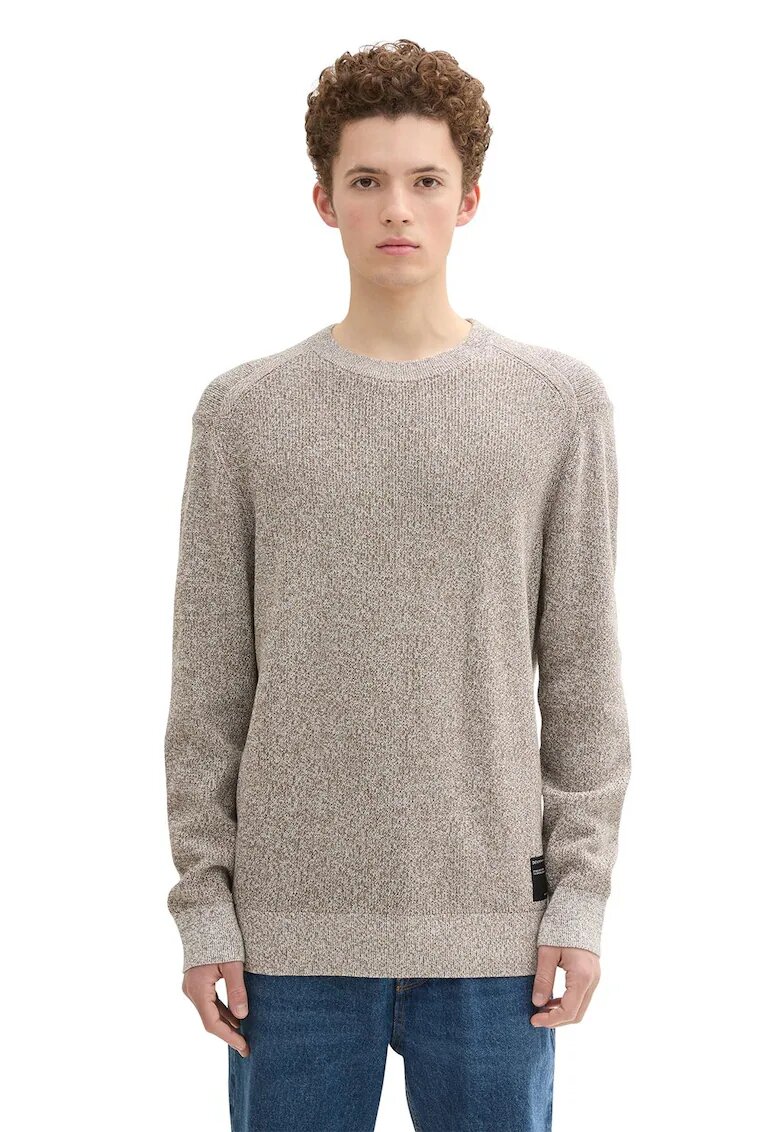 Tom Tailor Памучен пуловер с овално деколте