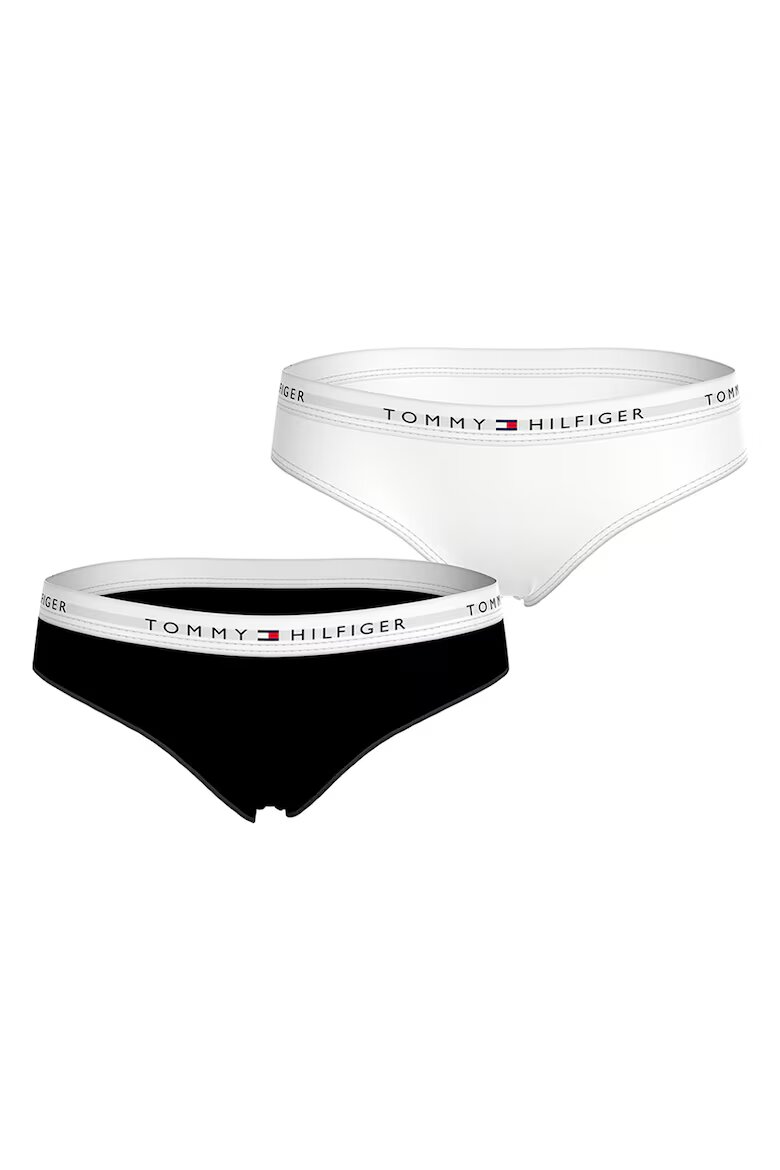 Tommy Hilfiger Бикини Classic с лого на талията - 2 чифта Бял/Черен