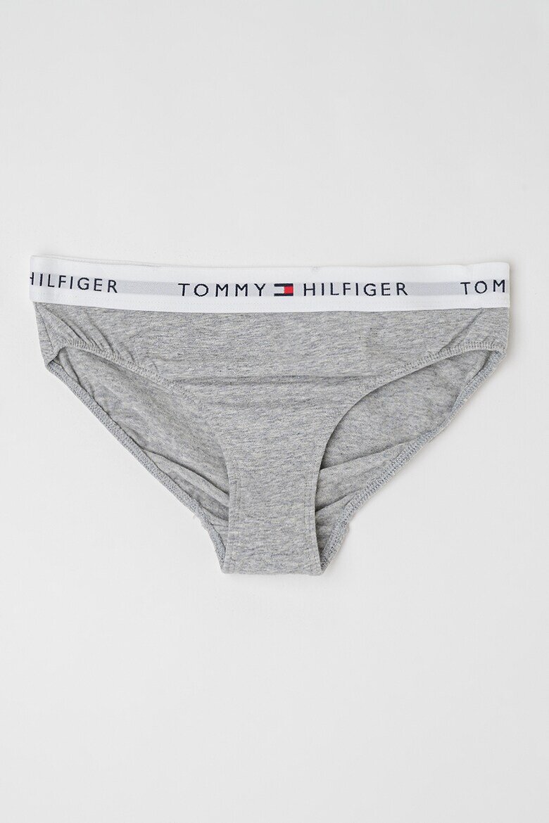 Tommy Hilfiger Бикини Classic с лого на талията - 2 чифта Сив меланж/Бял
