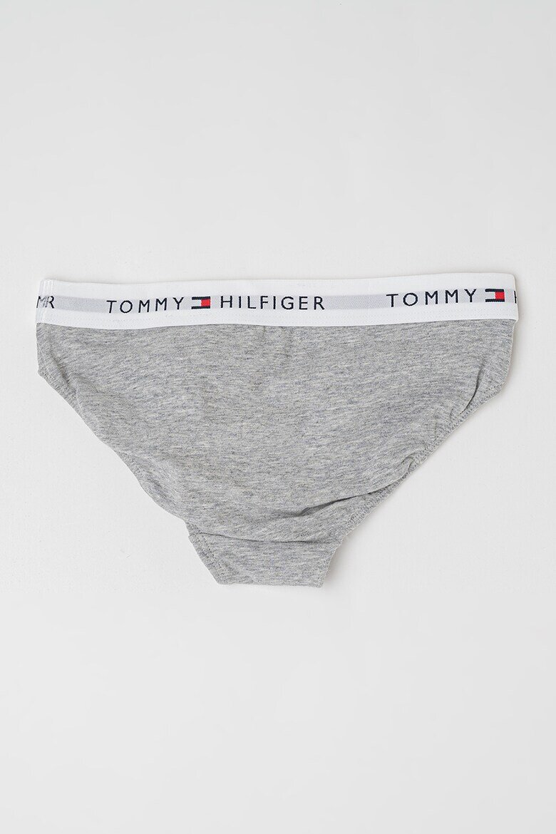Tommy Hilfiger Бикини Classic с лого на талията - 2 чифта Сив меланж/Бял