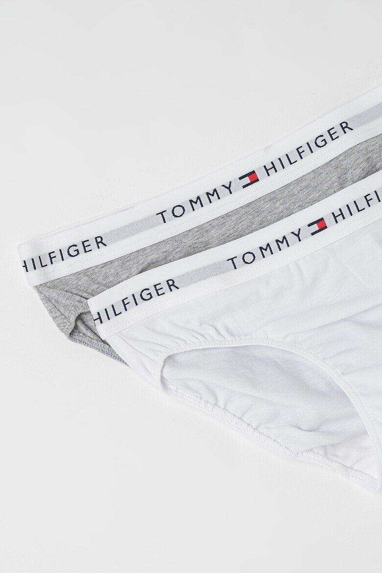 Tommy Hilfiger Бикини Classic с лого на талията - 2 чифта Сив меланж/Бял