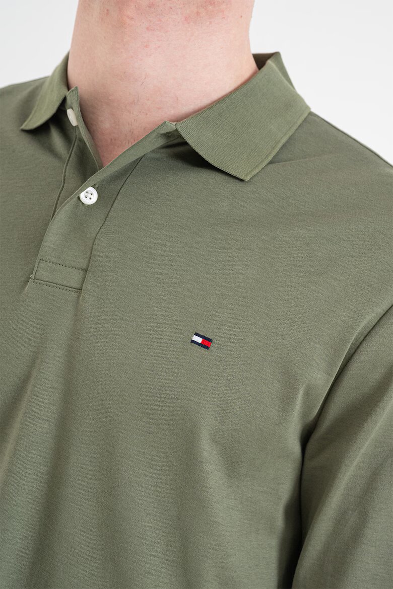Tommy Hilfiger Блуза с яка и лого Каки