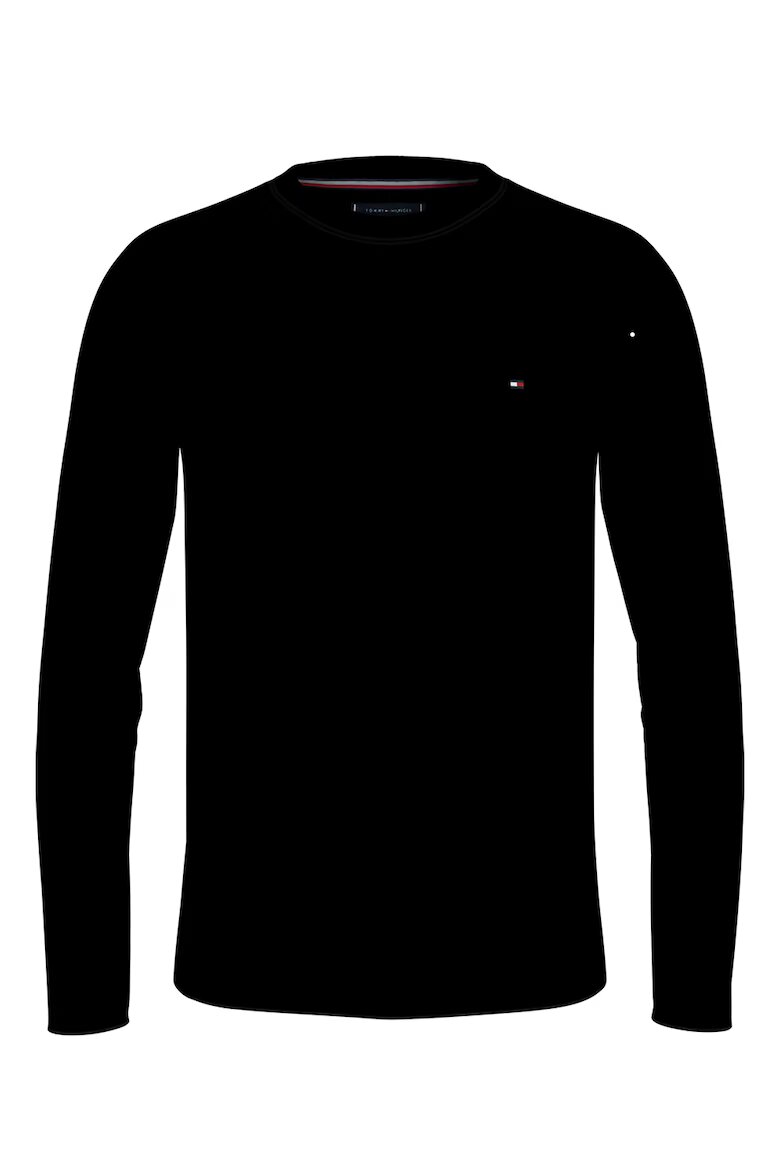 Tommy Hilfiger Блуза slim fit от органичен памук Черен