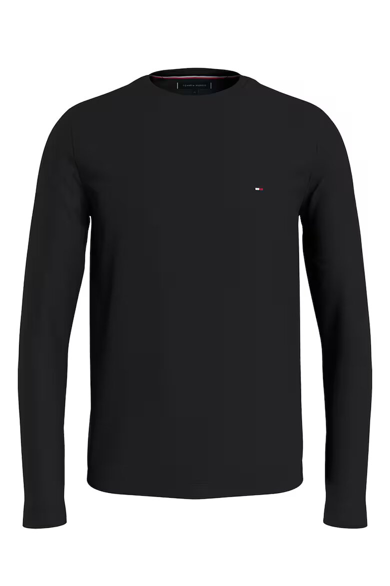 Tommy Hilfiger Блуза slim fit от органичен памук Черен