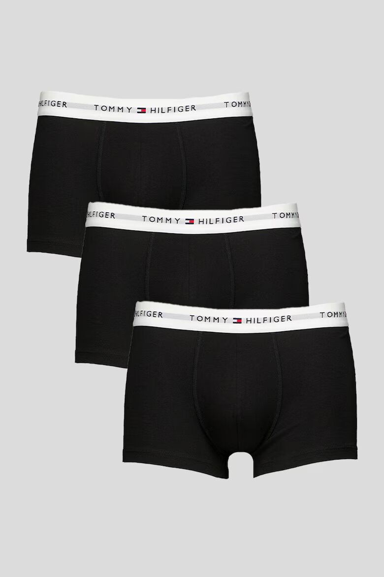 Tommy Hilfiger Боксерки с лого - 3 чифта Бял/Черен