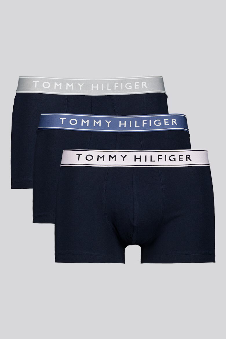 Tommy Hilfiger Боксерки с лого на талията - 3 чифта Антично синьо