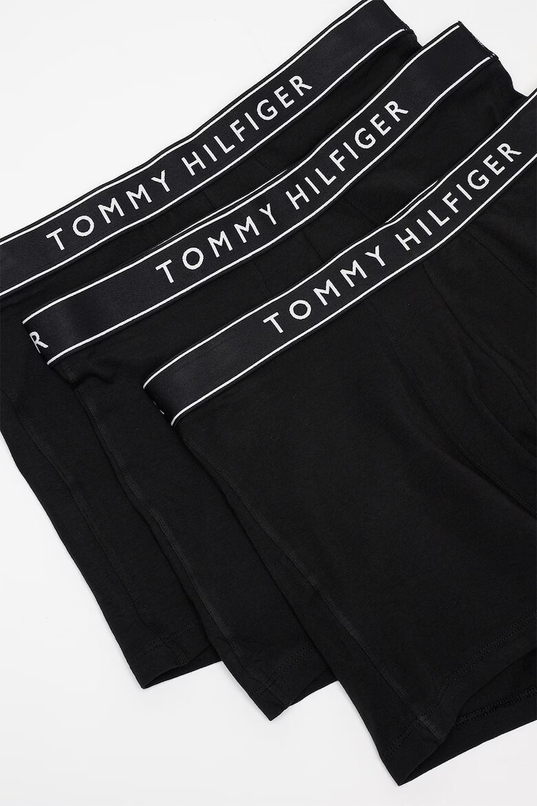 Tommy Hilfiger Боксерки с лого на талията - 3 чифта Антрацитно черно