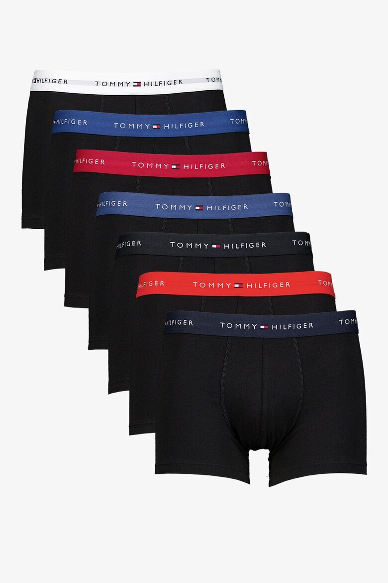 Tommy Hilfiger Боксерки с памук с лого - 7 чифта Антрацитно черно