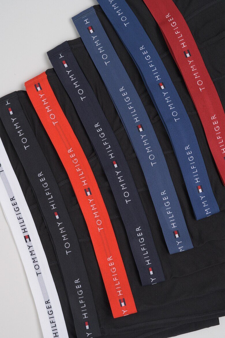 Tommy Hilfiger Боксерки с памук с лого - 7 чифта Антрацитно черно
