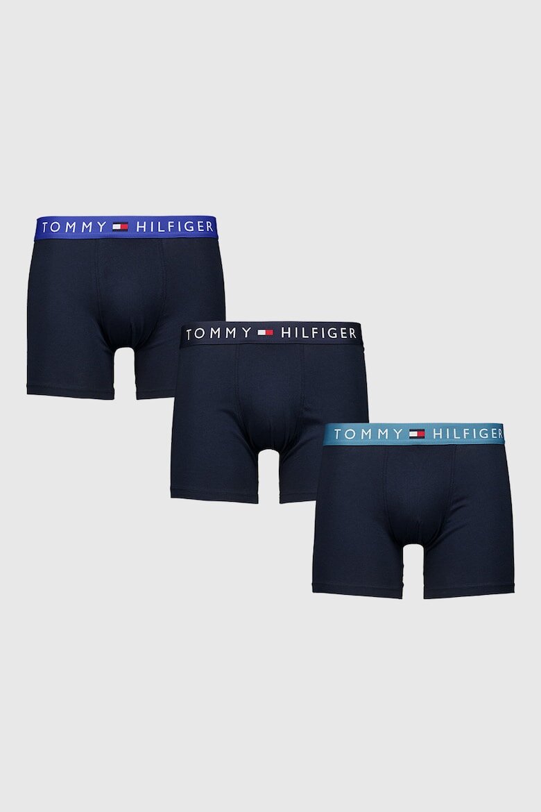 Tommy Hilfiger Боксерки с памук с лого на талията - 3 чифта Ултрамарин синьо/Син