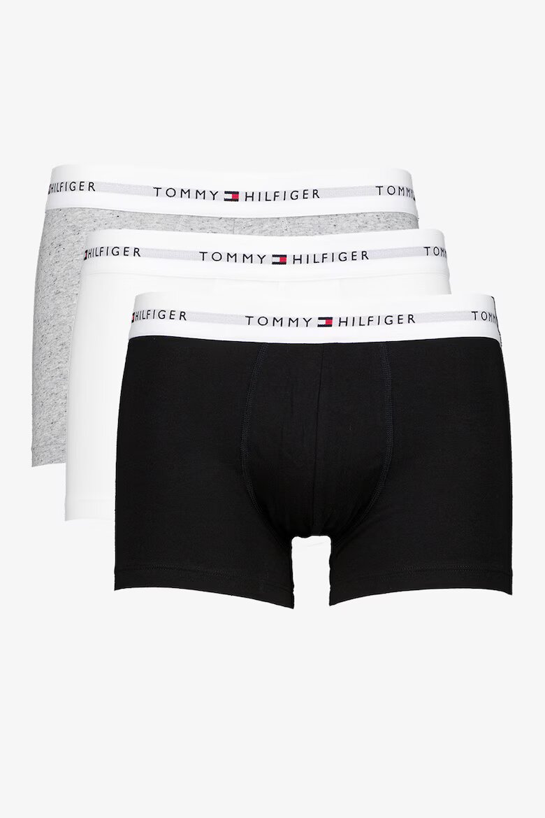 Tommy Hilfiger Боксерки Signature с лого - 3 чифта Сив/Антрацитно черно/Антично бяло