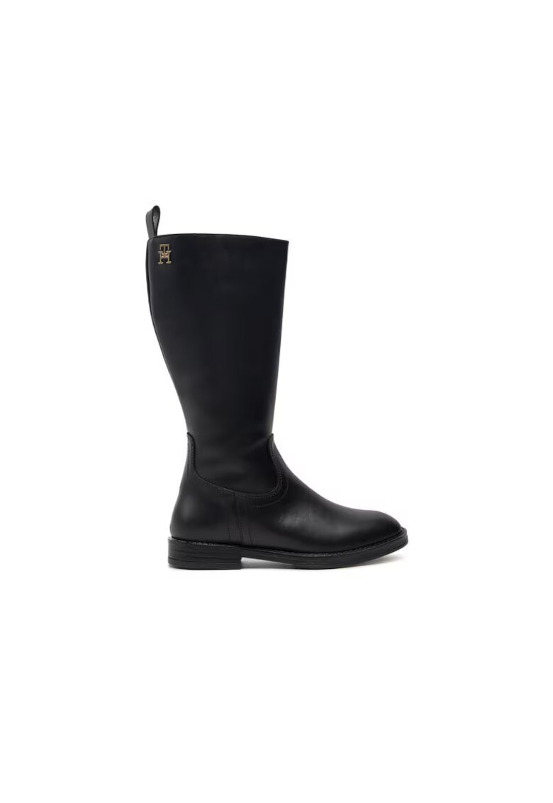 Tommy Hilfiger Ботуши за момичета - 304428616 - естествена кожа - черен