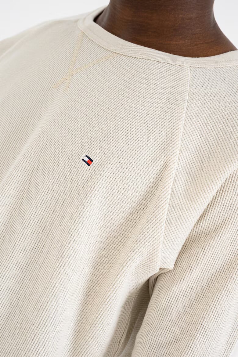 Tommy Hilfiger Дълга пижама с памук Черен/Светло бежово