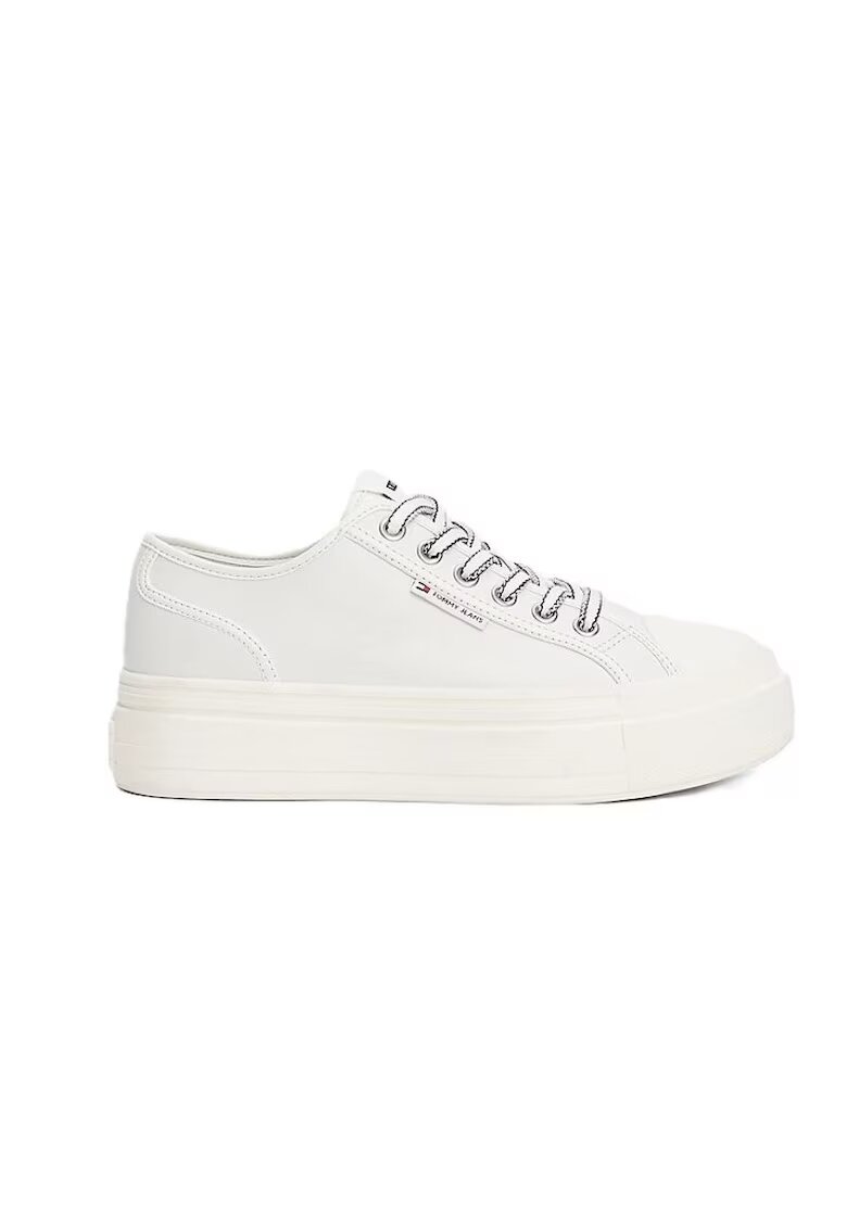 Tommy Hilfiger Дамски маратонки кожени - TJW Foxing Vulc LC - EN0EN02714-YBL - бели