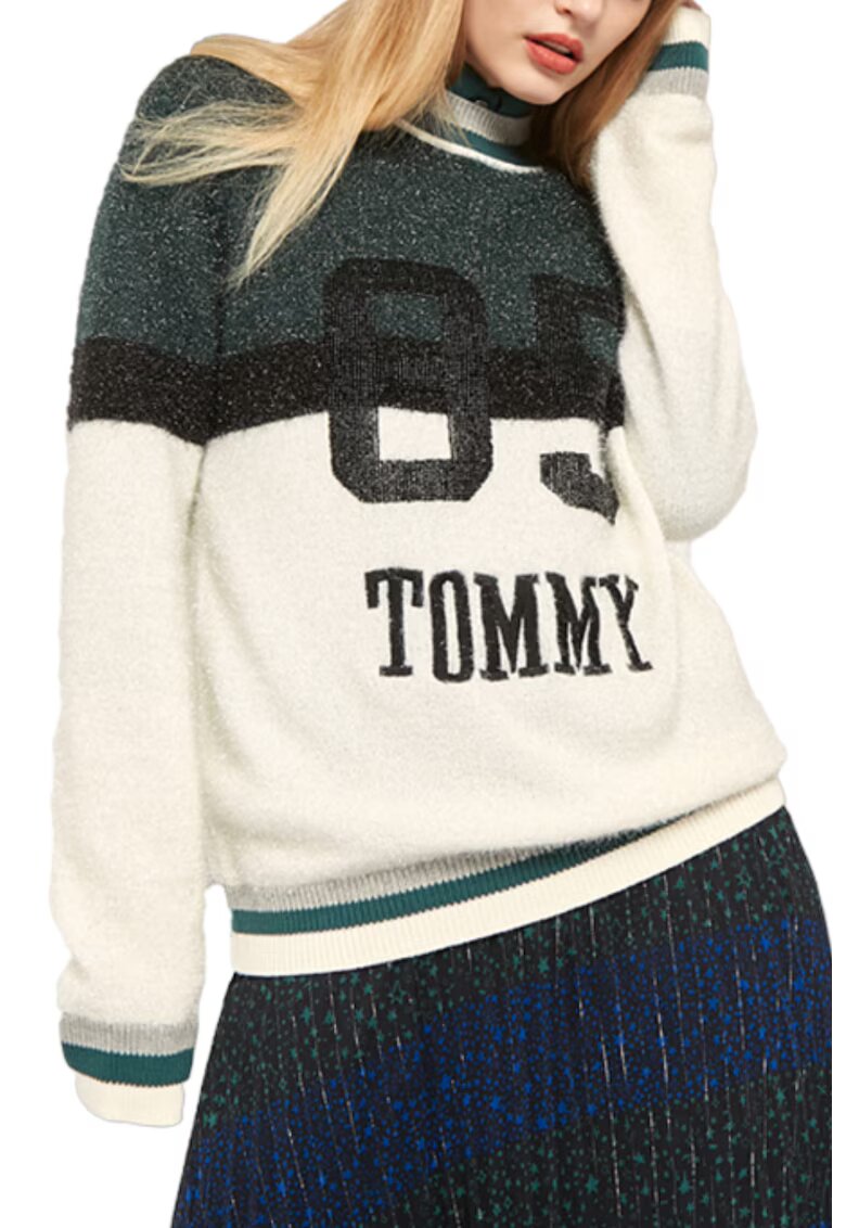 Tommy Hilfiger Дамски пуловер Mock-NK - Полиамид - Многоцветен -