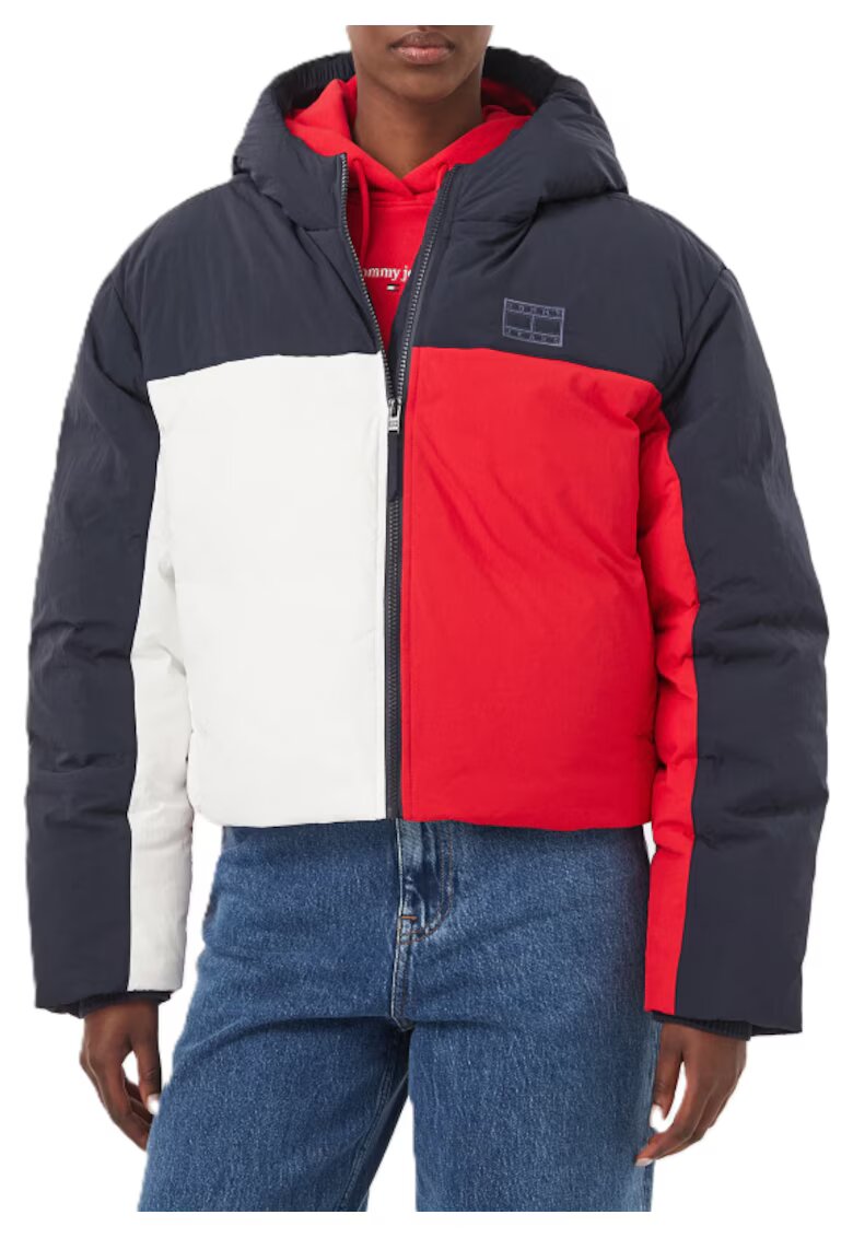 Tommy Hilfiger Дамско яке - Tjw Hooded Flag Puffer Ext - Полиестер -