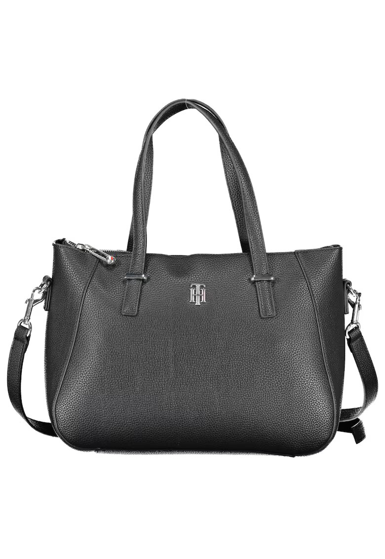 Tommy Hilfiger Екологична дамска кожена чанта Черна 34 Х 25 Х 12