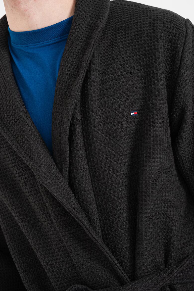 Tommy Hilfiger Халат с органичен памук с лого Черен