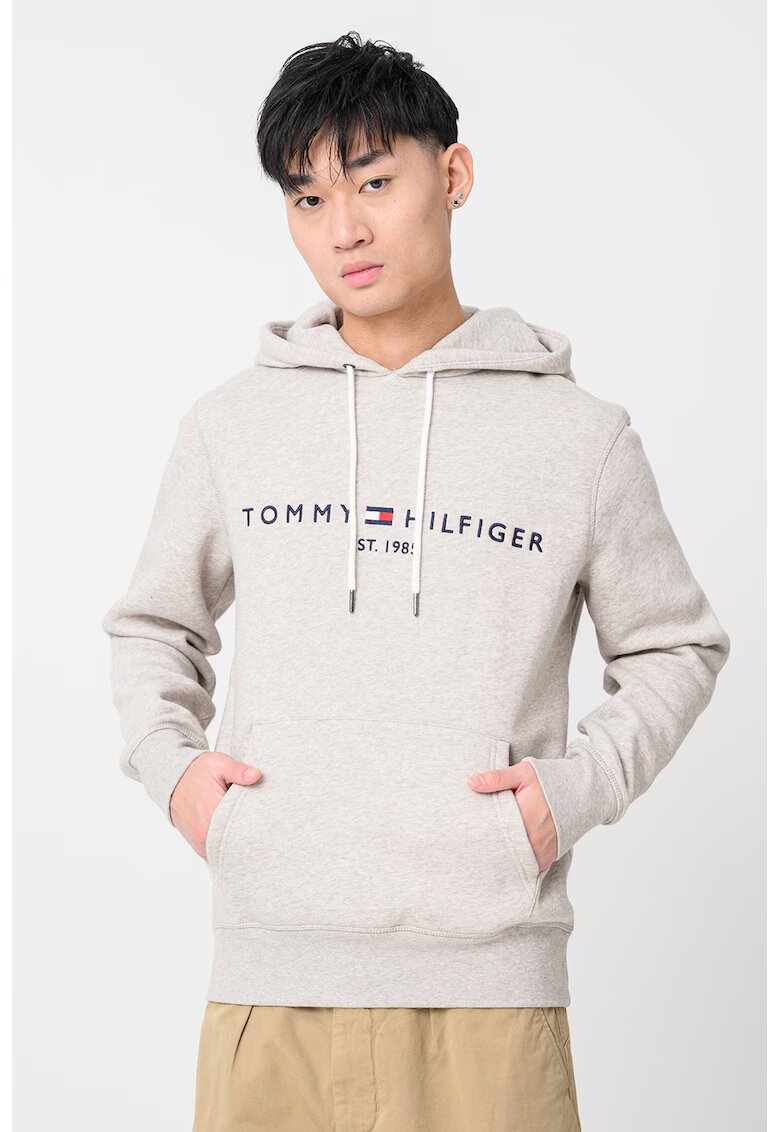 Tommy Hilfiger Худи с джоб кенгуру и лого - Бежов/Камел