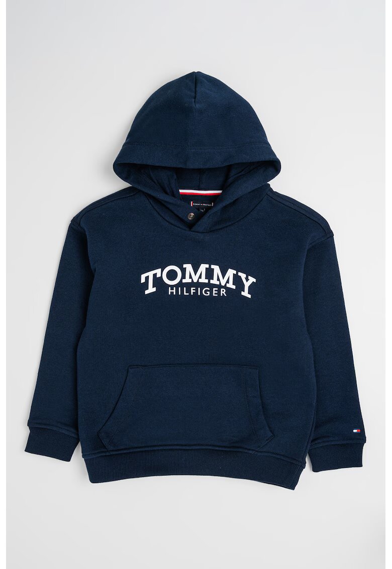 Tommy Hilfiger Худи с лого и джоб кенгуру - Тъмносин