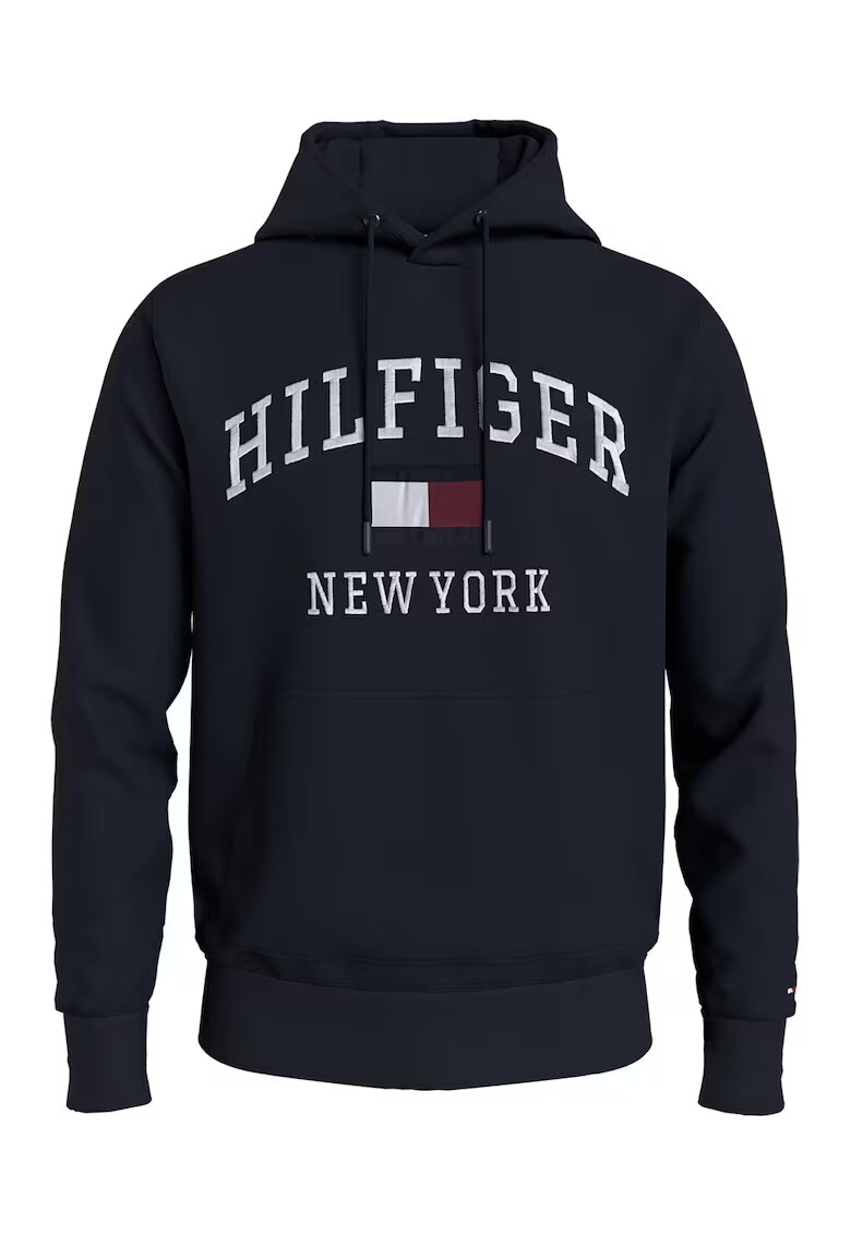 Tommy Hilfiger Худи с органичен памук и лого - Бял/Тъмносин