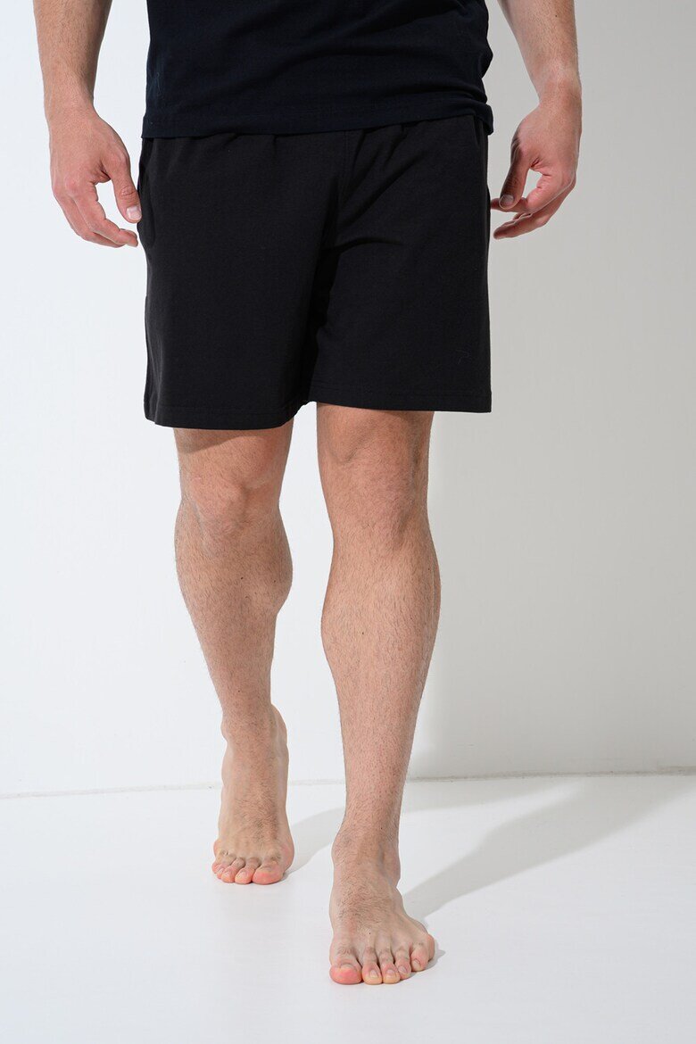Tommy Hilfiger Къса пижама с памук Black Onyx