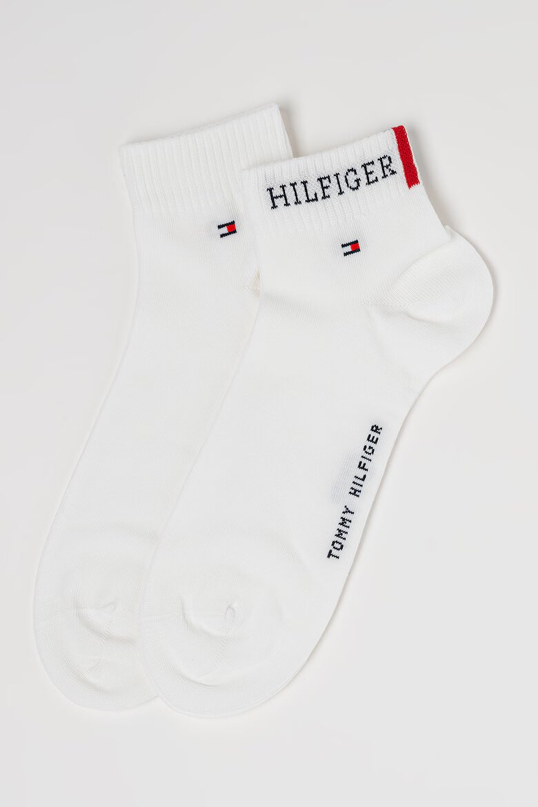 Tommy Hilfiger Къси чорапи с лого 2 чифта Бял