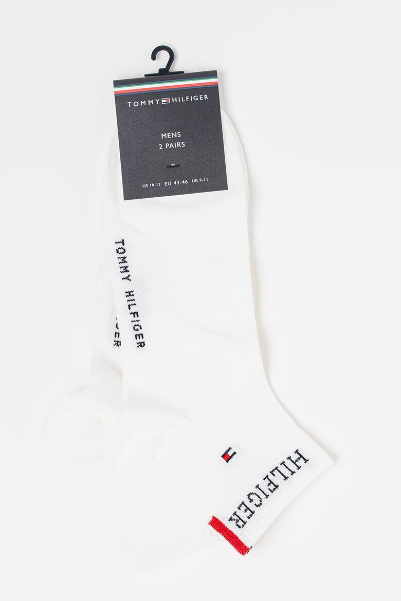 Tommy Hilfiger Къси чорапи с лого 2 чифта Бял