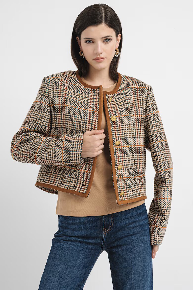 Tommy Hilfiger Късо сако на каре Червен/Кафяв/Бежов