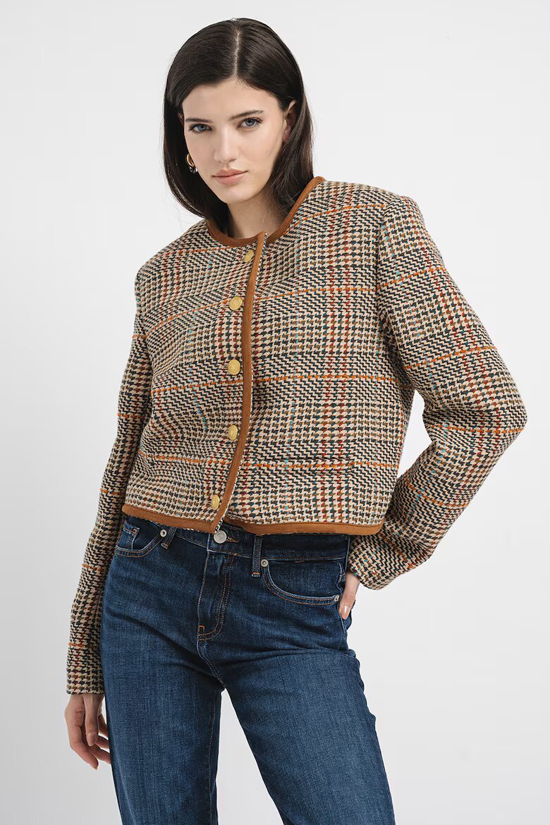 Tommy Hilfiger Късо сако на каре Червен/Кафяв/Бежов