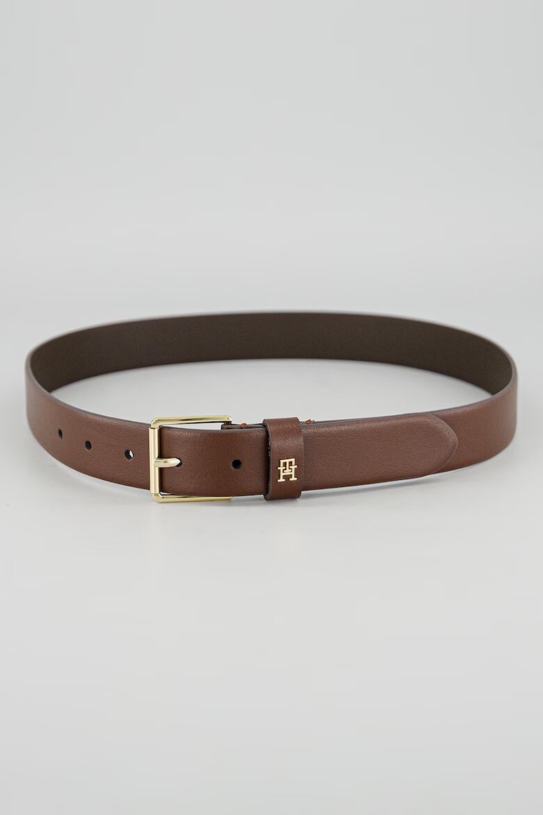 Tommy Hilfiger Кожен колан Square 3.0 с монограм Тъмнокафяв