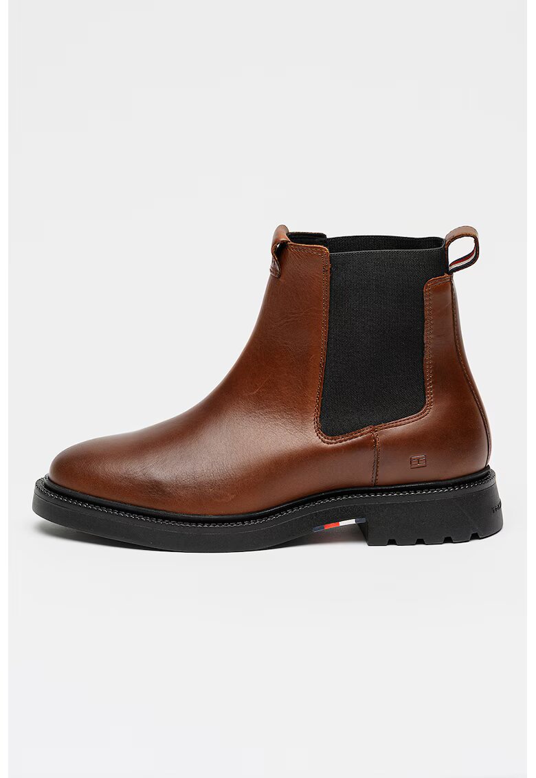 Tommy Hilfiger Кожени боти Comfort Chelsea - Коняк кафяв
