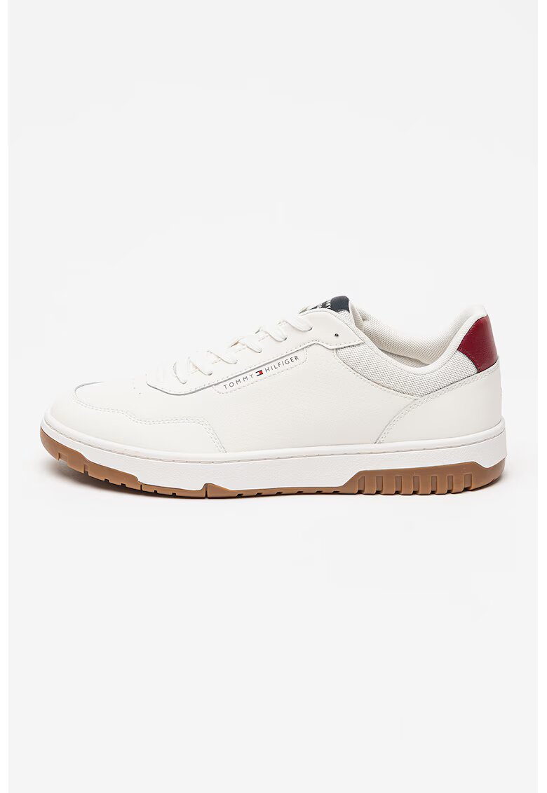 Tommy Hilfiger Кожени маратонки Basket Core Lite със синтетика - Бордо/Бял