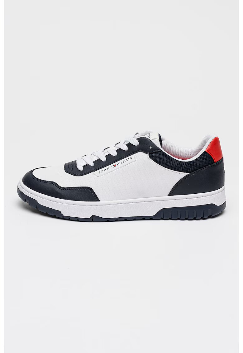 Tommy Hilfiger Кожени маратонки Basket Core Lite със синтетика - Мръснобял/Светло бежово