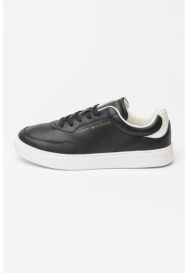 Tommy Hilfiger Кожени маратонки Casual Cupsole - Черен/Мръснобял
