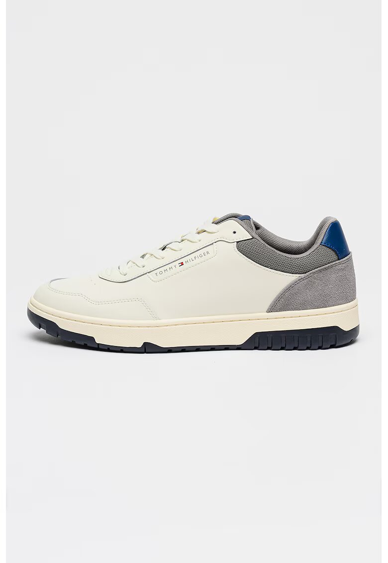 Tommy Hilfiger Кожени маратонки Core Lite с велур - Избеляло черно/Светло кафяво/Крем