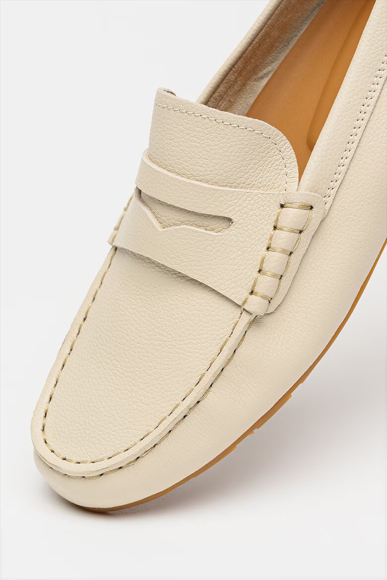 Tommy Hilfiger Кожени мокасини с флаг Тъмнобежово