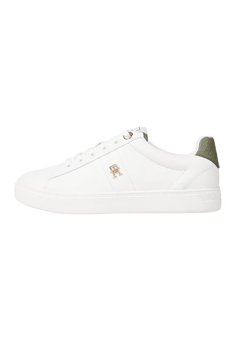 Tommy Hilfiger Кожени спортни обувки - Бял/Каки