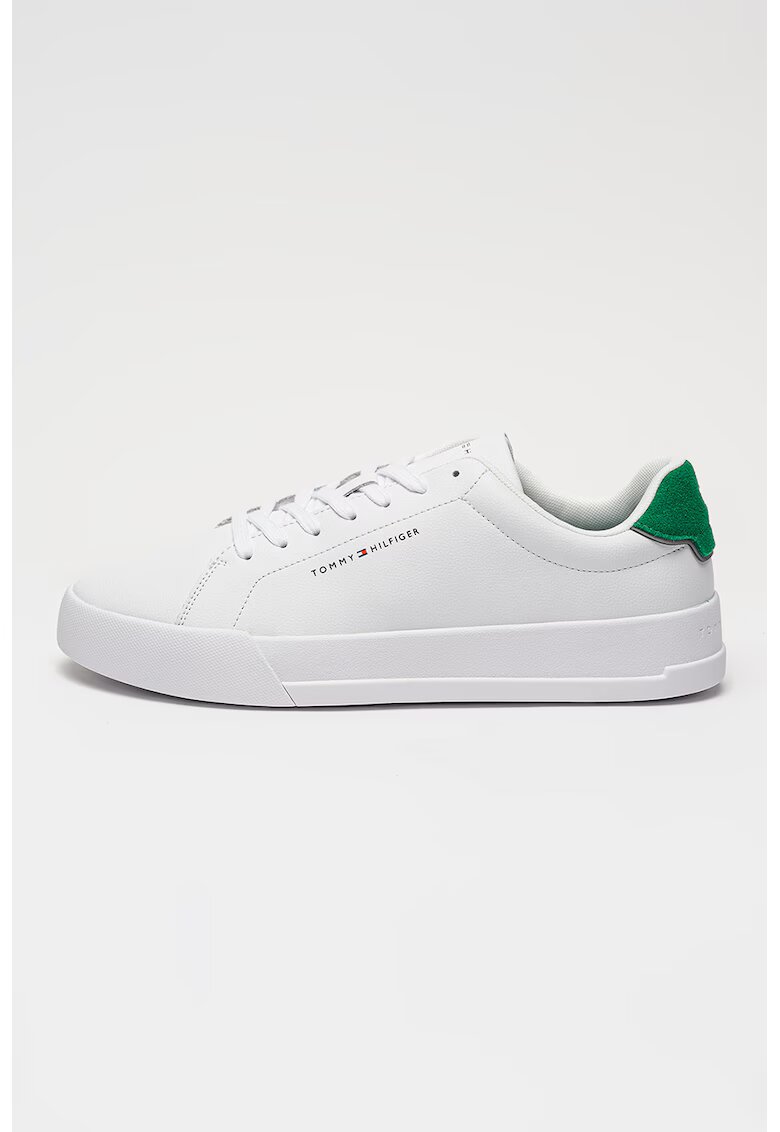 Tommy Hilfiger Кожени спортни обувки Court със синтетика - Зелен/Бял