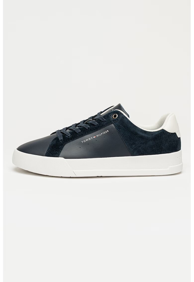 Tommy Hilfiger Кожени спортни обувки Court - Тъмносин