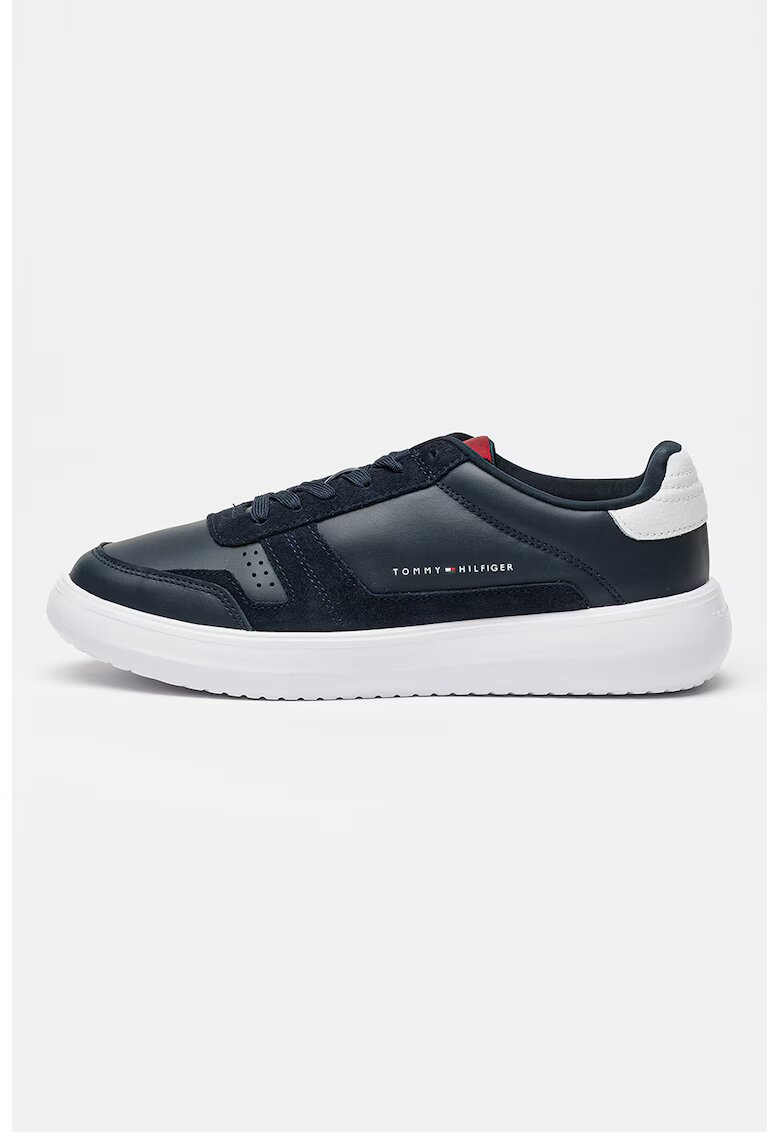 Tommy Hilfiger Кожени спортни обувки Modern Lightcup с велур - Ултрамарин синьо