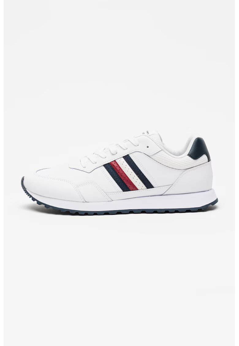 Tommy Hilfiger Кожени спортни обувки под глезена - Бордо/Бял/Тъмносин