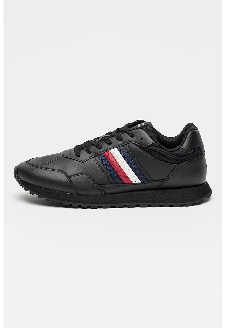 Tommy Hilfiger Кожени спортни обувки под глезена - Черен