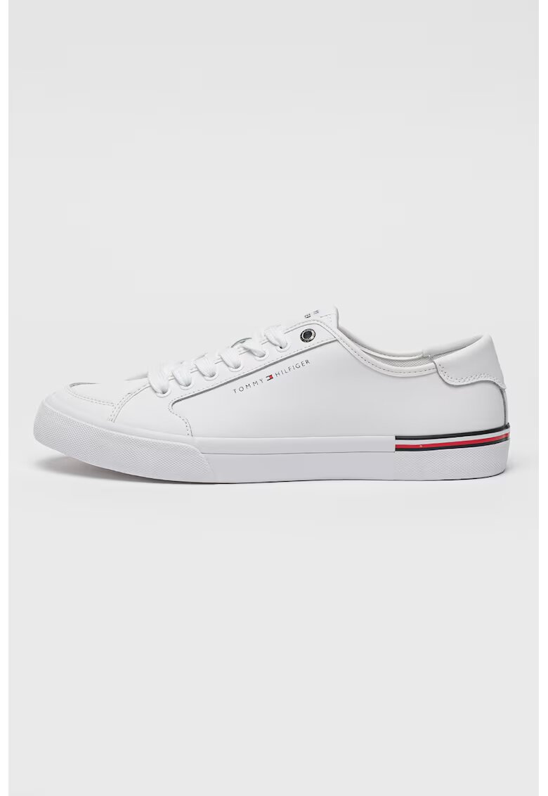 Tommy Hilfiger Кожени спортни обувки с лого - Червен/Черен/Бял