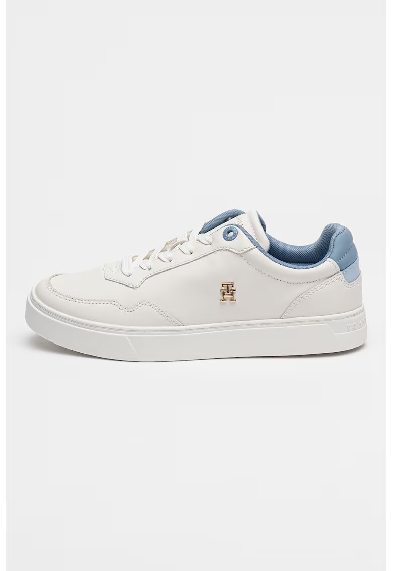 Tommy Hilfiger Кожени спортни обувки с лого - Лавандула/Бял