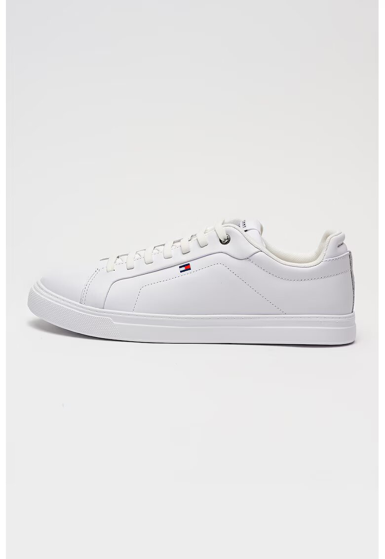 Tommy Hilfiger Кожени тренировъчни обувки Icon Court с лого - Бял